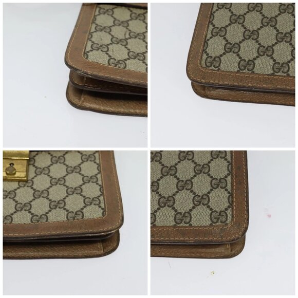 GUCCI GG Supreme Web Sherry Line Shoulder Bag PVC Beige Gold - Picture 16 of 16